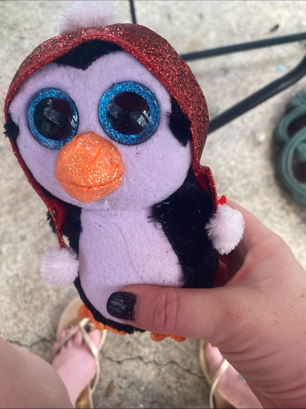 Ty Plush Penguin Keychain in Lavender, Blue, Orange, Red